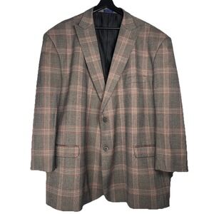 Men's Plaid Blazer - Brown and Red